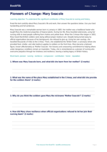 History black history comprehension grade 3 greater depth