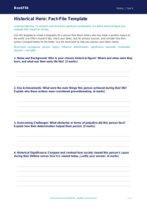 Black History Month Research Template | Grade 3 | History | BookFlik