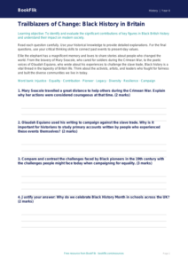 History black history worksheet grade 3 greater depth