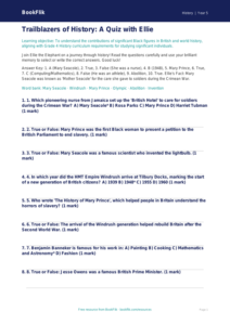 Free Black History Quiz | Grade 4 | History | BookFlik