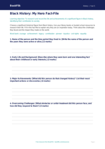 Free Black History Template | Grade 4 | History | BookFlik