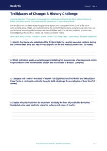 Free Black History Month Activity Sheet | Grade 3 | History | BookFlik