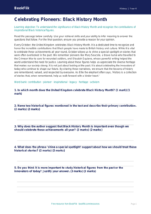 Free Black History Month Comprehension | Grade 3 | History | BookFlik