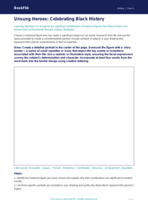 History black history month drawing sheet grade 3 greater depth
