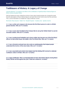 Free Black History Month Activity Sheet | Grade 4 | History | BookFlik