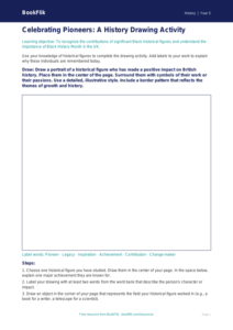 Free Black History Month Drawing Sheet | Grade 4 | History | BookFlik