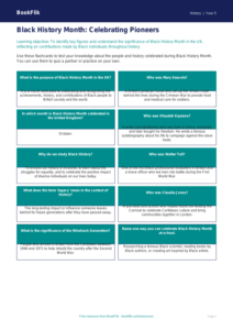 Free Black History Month Flashcards | Grade 4 | History | BookFlik