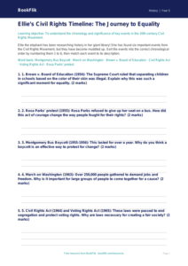 Free Civil Rights Activity Sheet | Grade 4 | History | BookFlik
