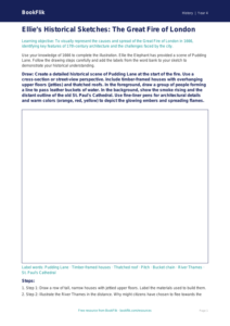 Great Fire of London Drawing Sheet | Grade 3 History | BookFlik