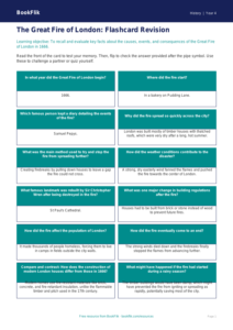 History great fire of london flashcards grade 3 greater depth