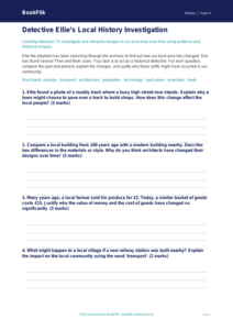 Free Local History Activity Sheet | Grade 3 | History | BookFlik