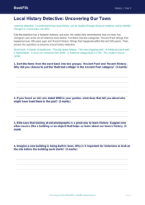 Free Local History Activity Sheet | Grade 4 | History | BookFlik