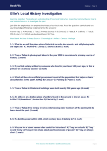 Free Local History Quiz | Grade 4 | History | BookFlik
