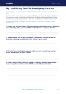 Free Local History Template | Grade 4 | History | BookFlik