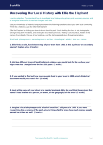 Free Local History Worksheet | Grade 4 | History | BookFlik