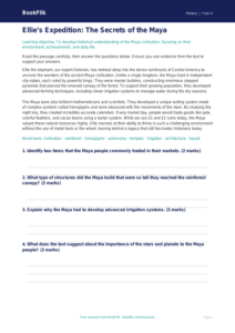 Free Maya Civilisation Comprehension | Grade 3 | History | BookFlik