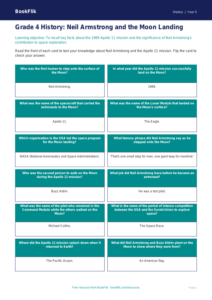 Free Neil Armstrong Flashcards | Grade 4 | History | BookFlik