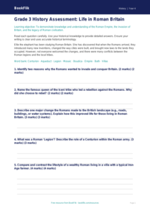 History romans assessment grade 3 greater depth