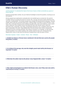 Free Romans Comprehension | Grade 3 | History | BookFlik