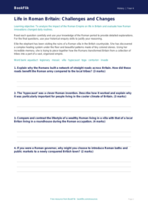 Free Romans Worksheet | Grade 3 | History | BookFlik