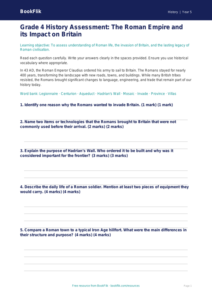 Free Romans Assessment | Grade 4 | History | BookFlik