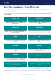 Free Stone Age Flashcards | Grade 3 | History | BookFlik