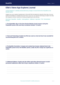 Free Stone Age Template | Grade 3 | History | BookFlik