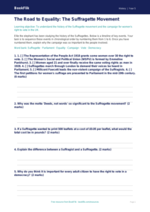 Free Suffragettes Activity Sheet | Grade 4 | History | BookFlik
