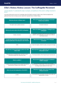 Free Suffragettes Flashcards | Grade 4 | History | BookFlik