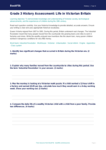History victorians assessment grade 3 greater depth
