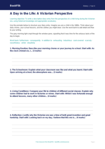 Free Victorian Era Writing Frame | Grade 3 History | BookFlik