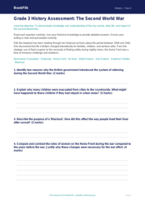 Free WWII Assessment | Grade 3 | History | BookFlik