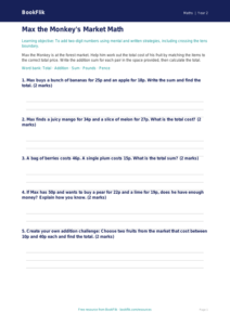 Free Addition Activity Sheet | Grade 1 | Math | BookFlik