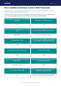 Free Addition Flashcards | Grade 4 | Math | BookFlik