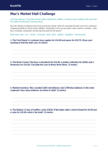 Free Addition Template | Grade 4 | Math | BookFlik