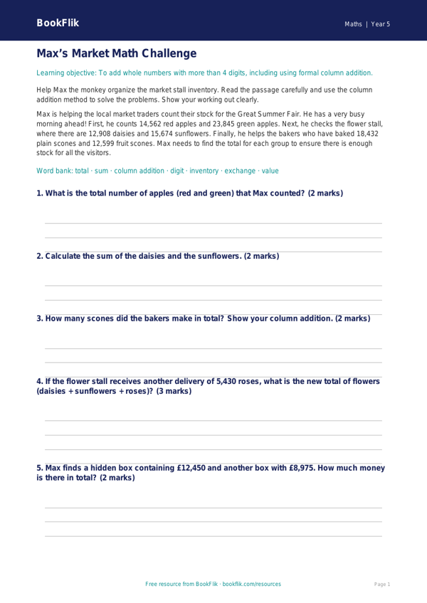 Free Addition Track Sheet | Grade 4 | Math | BookFlik worksheet preview — Maths Addition