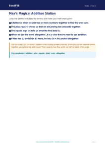 Free Addition Poster | Kindergarten | Math | BookFlik