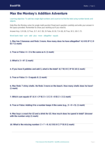 Free Addition Quiz | Kindergarten | Math | BookFlik