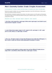Free Angles Assessment | Grade 3 | Math | BookFlik