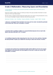 Free Area And Perimeter Assessment | Grade 3 | Math | BookFlik