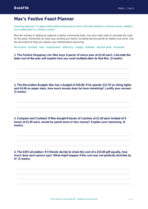 Free Christmas Maths Template | Grade 3 | Math | BookFlik