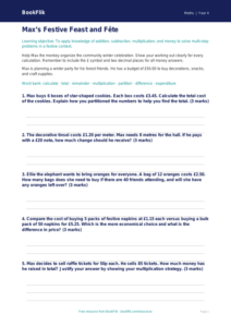 Free Christmas Maths Worksheet | Grade 3 | Math | BookFlik
