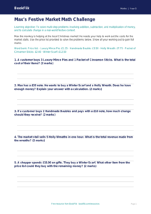 Free Christmas Maths Activity Sheet | Grade 4 | Math | BookFlik