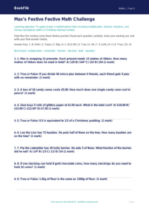 Free Christmas Maths Quiz | Grade 4 | Math | BookFlik