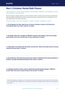 Free Christmas Maths Template | Grade 4 | Math | BookFlik