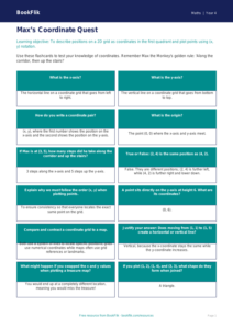 Free Coordinates Flashcards | Grade 3 | Math | BookFlik