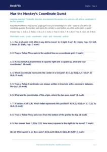 Free Coordinates Quiz | Grade 3 | Math | BookFlik