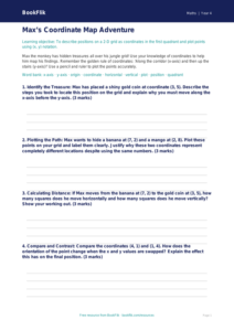 Free Coordinates Template | Grade 3 | Math | BookFlik