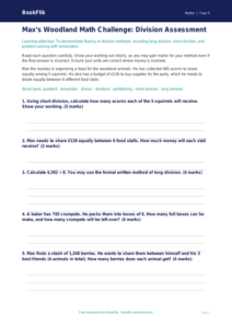 Free Division Assessment | Grade 4 | Math | BookFlik