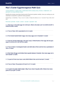 Free Easter Maths Quiz | Grade 3 | Math | BookFlik